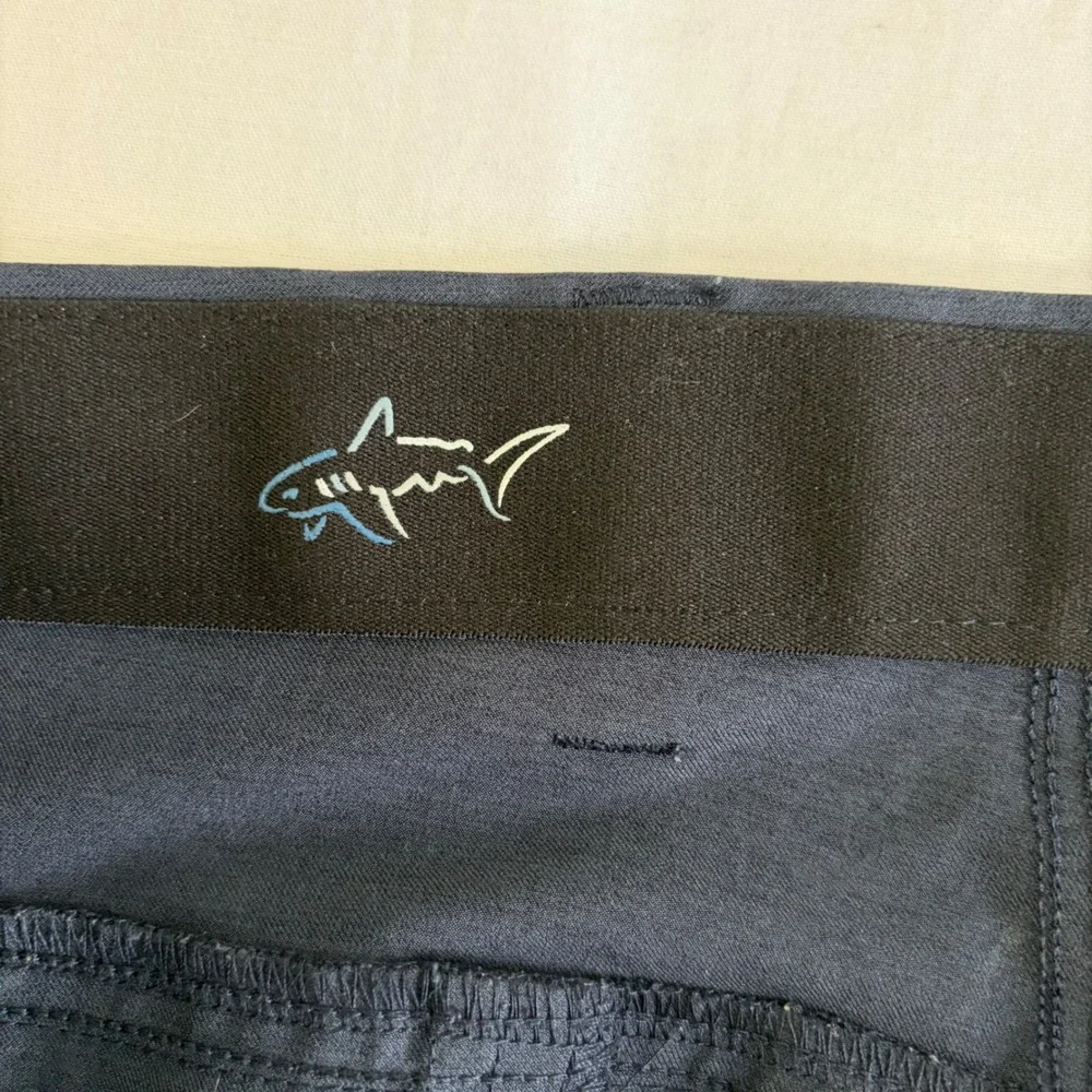 Greg‎ Norman Shark Mens Navy Blue 5-Pocket Golf Pants 36x30 Stretch Performance